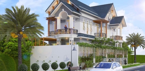 Thiết kế nhà phố  mái Thái